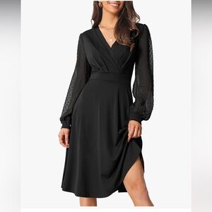 Elegant Black Long Sleeve Dress by Seta J